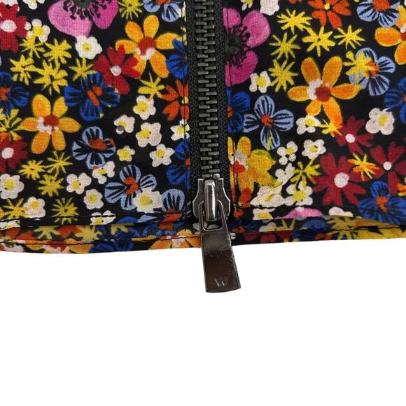 Whistles Multicolor Floral Silk Dora Bodycon Dual Zipper Dress, Size 6 - Picture 10 of 15